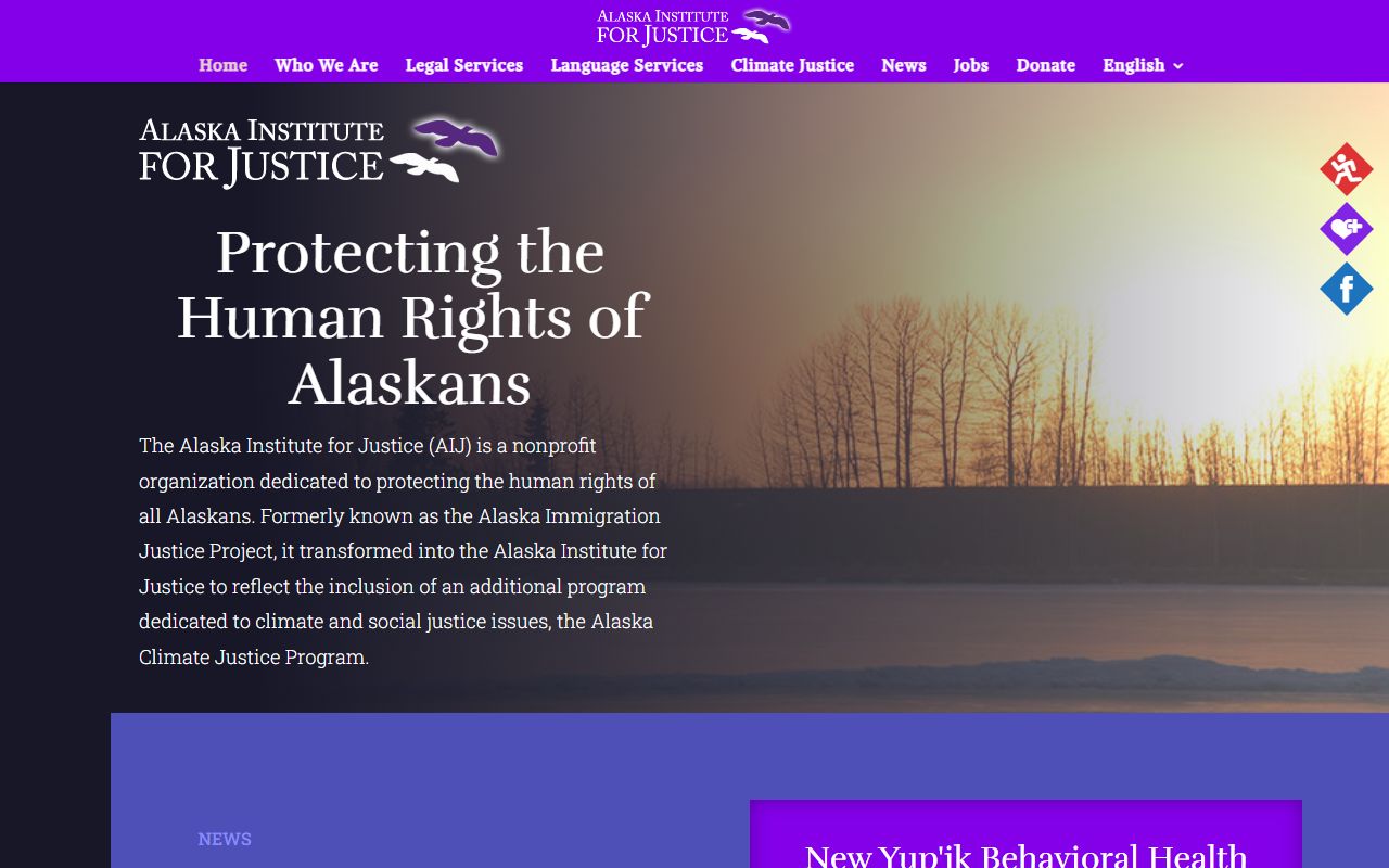 Anchorage Municipality family help resource, Alaska Institute for Justice