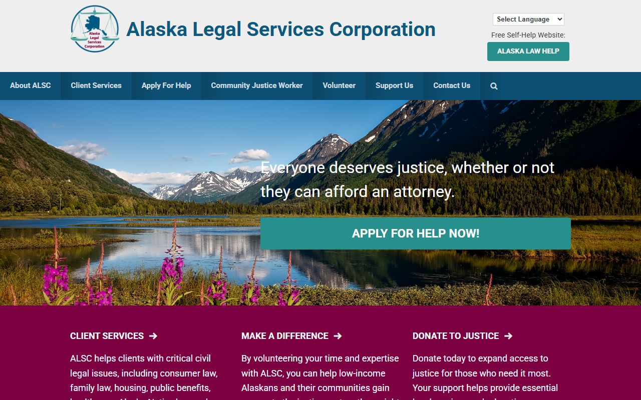 Anchorage Municipality family legal aid, Alaska Legal Services Corporation