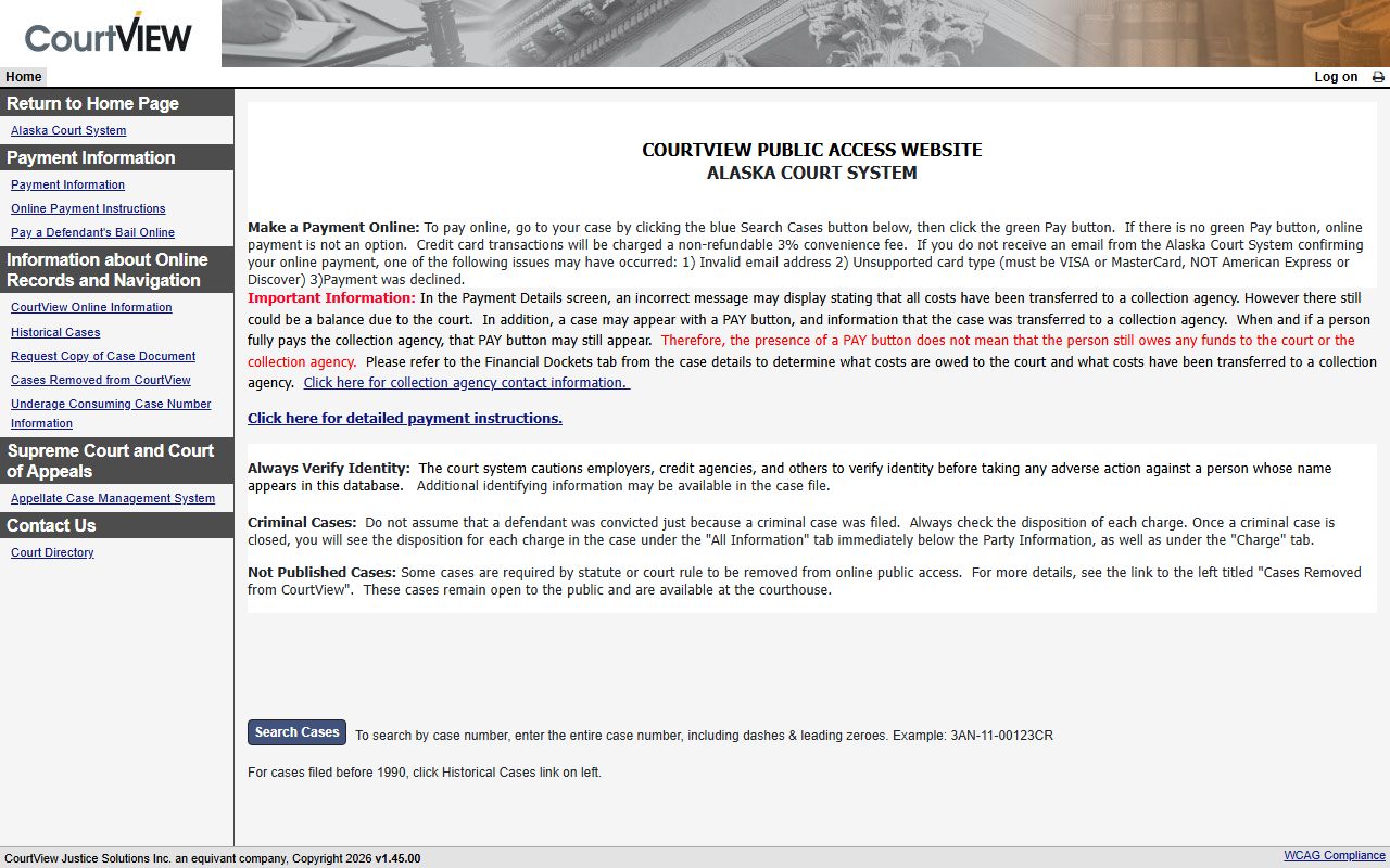 Anchorage Municipality CourtView records host for probate case search
